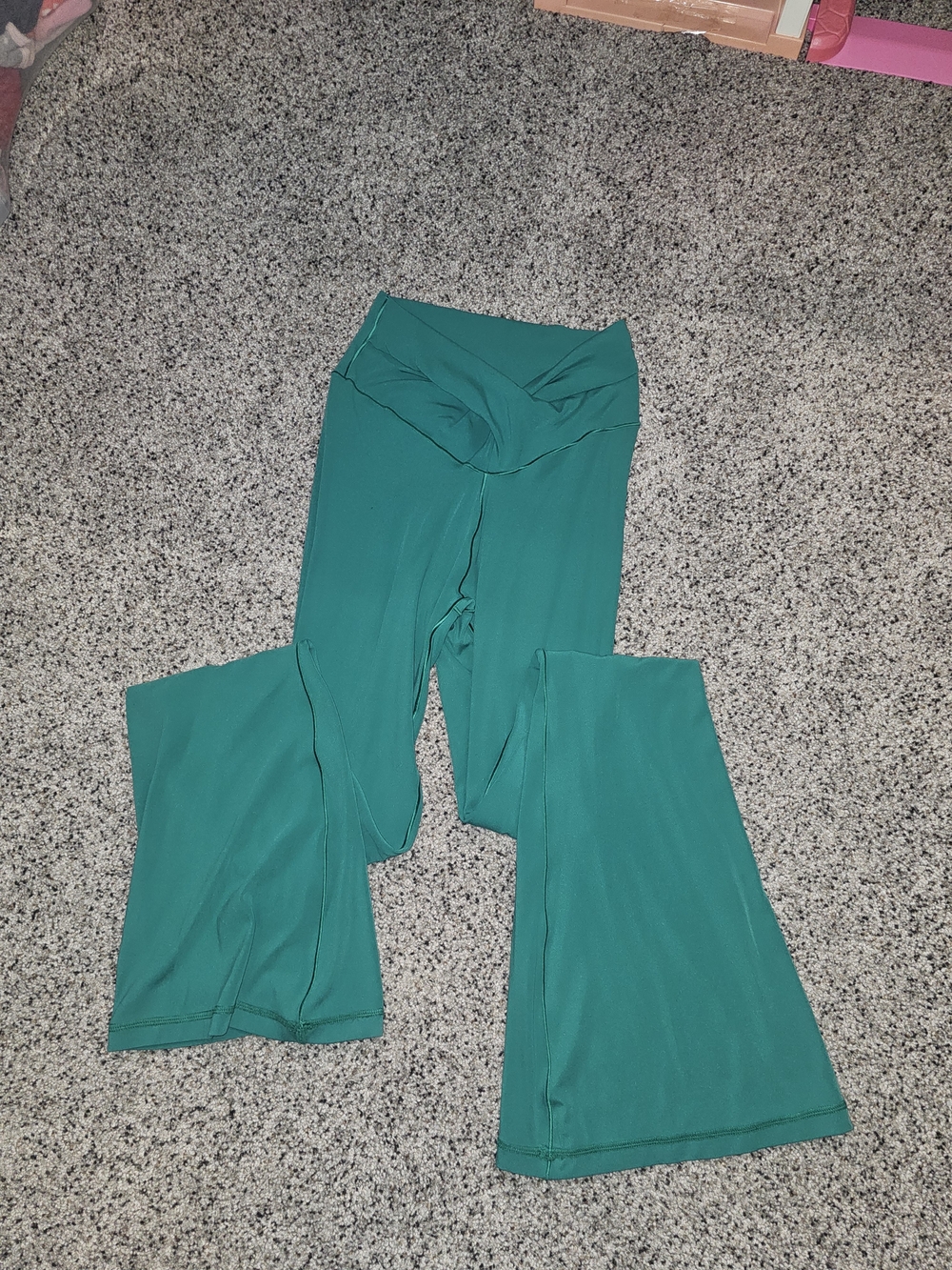 aerie Green bFlare Leggings with Fold-Over Waistband